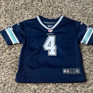 NFL Navy Dallas Cowboys #4 Toddler Jersey with White & Light Blue Accents